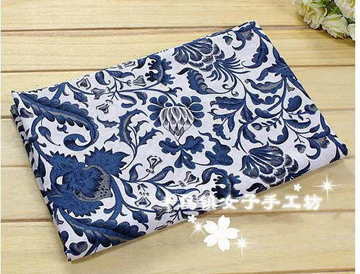 9 шт. 25x35 см синий белый фарфор печатных лен хлопок из ткани, шитье ручной работы ткани Telas Para лоскутное стеганые ткани