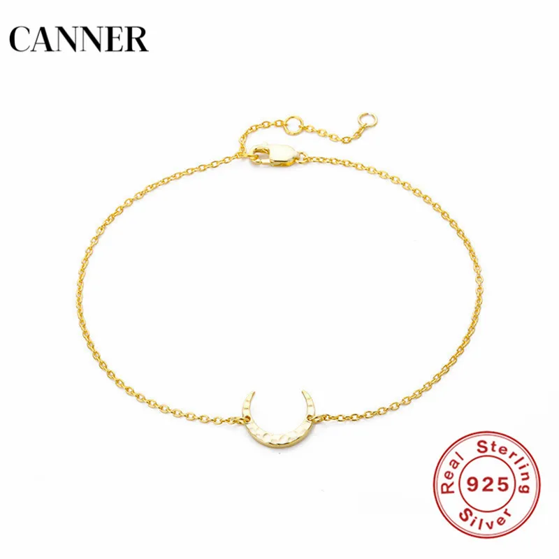 

Canner 925 Sterling Silver Bracelet Bangles Fashion Moon Charm Bracelets For Women Romantic Jewelry Gift