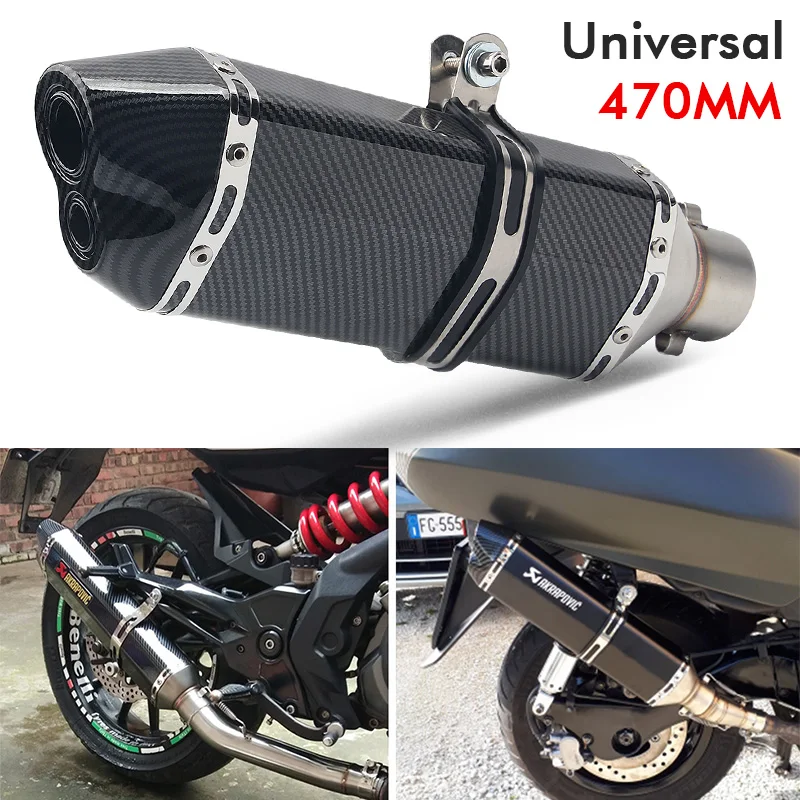

470MM Universal Motorcycle Exhaust Pipe Escape Moto With db killer ATV Scooter For TMAX530 500 FZ6 crf 230 k11 cbr1000 GSXR750