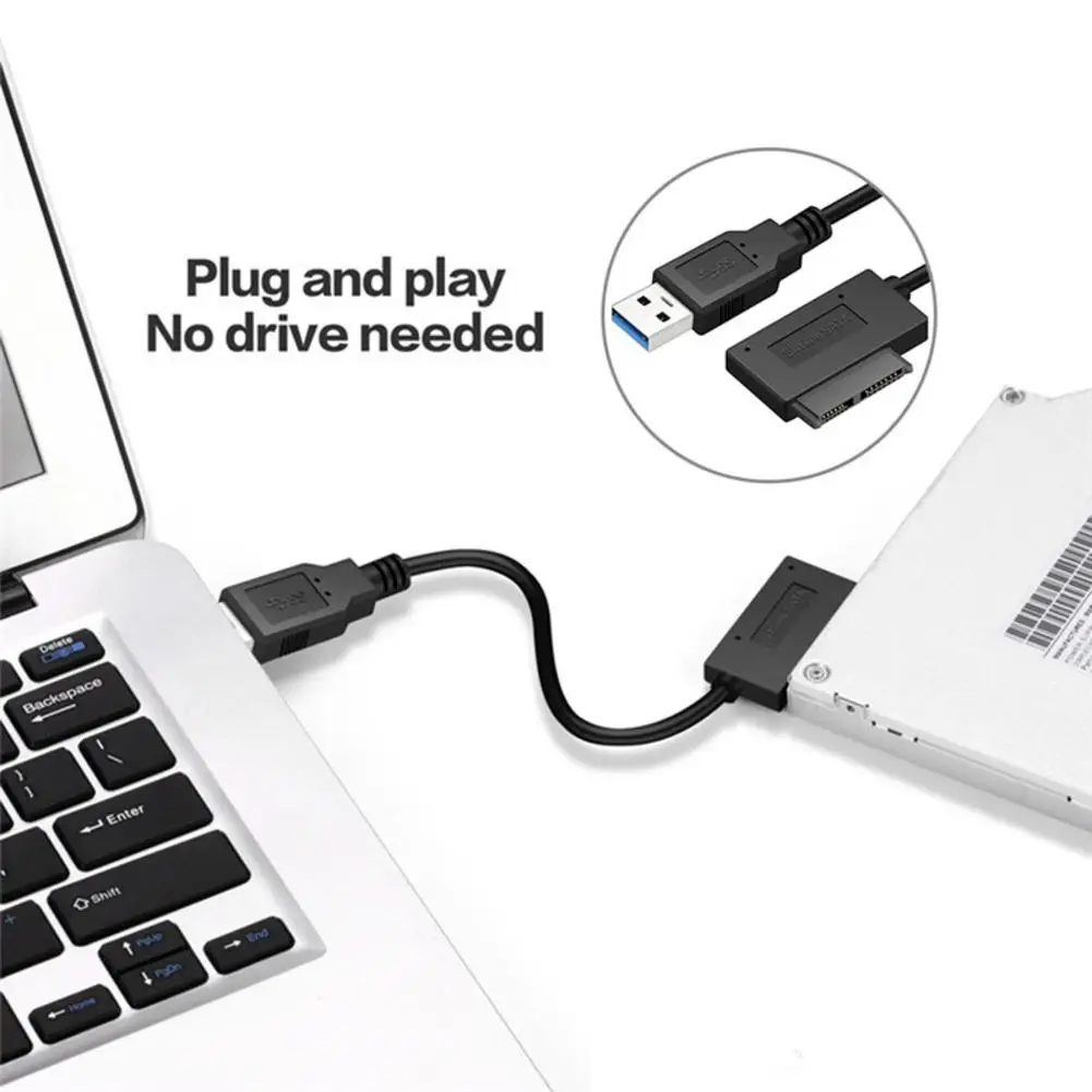 Slimline SATA к USB 3 0 SATA7 + 6 13 Pin Sata кабель CD линия записи драйвера для HDD адаптер Быстрая