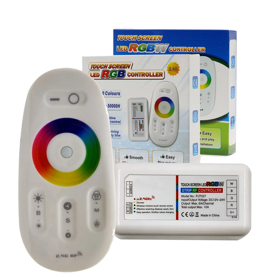 

RGBW RGB LED Controler Wireless Touch Controller Screen 2.4G DC12-24V 18A Remote Controller Channel LED Controler Touch Screen