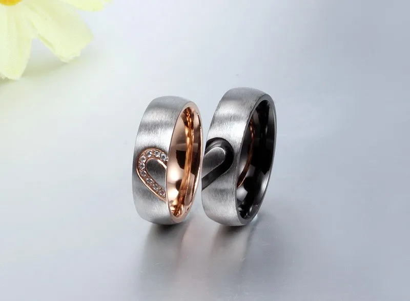 Новинка, модные кольца для мужчин и женщин с сердечком, обручальное кольцо CZ, уникальное ювелирное изделие