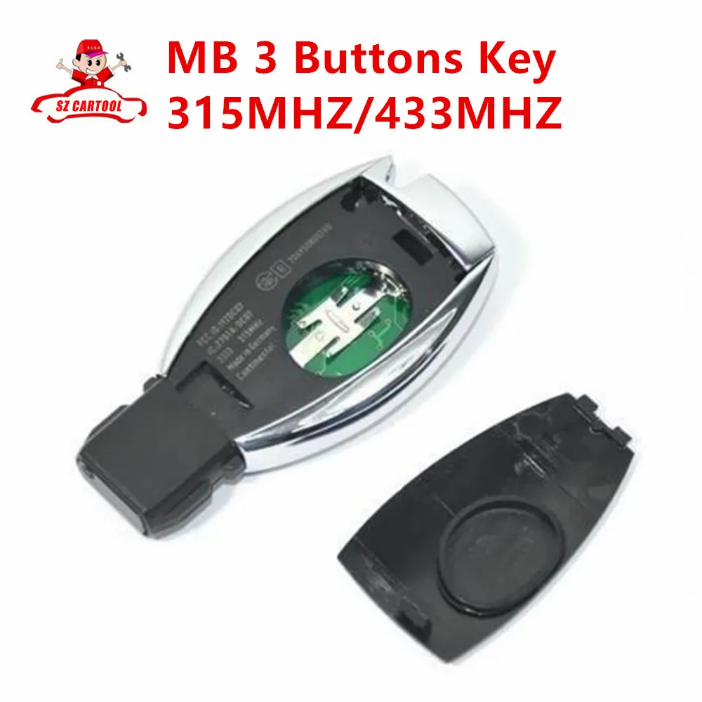 

HOT! 3 Buttons Smart Remote Key for Merce-des Benz with NEC Chip 315/433MHz Optional Supports Car Models After Year 2000