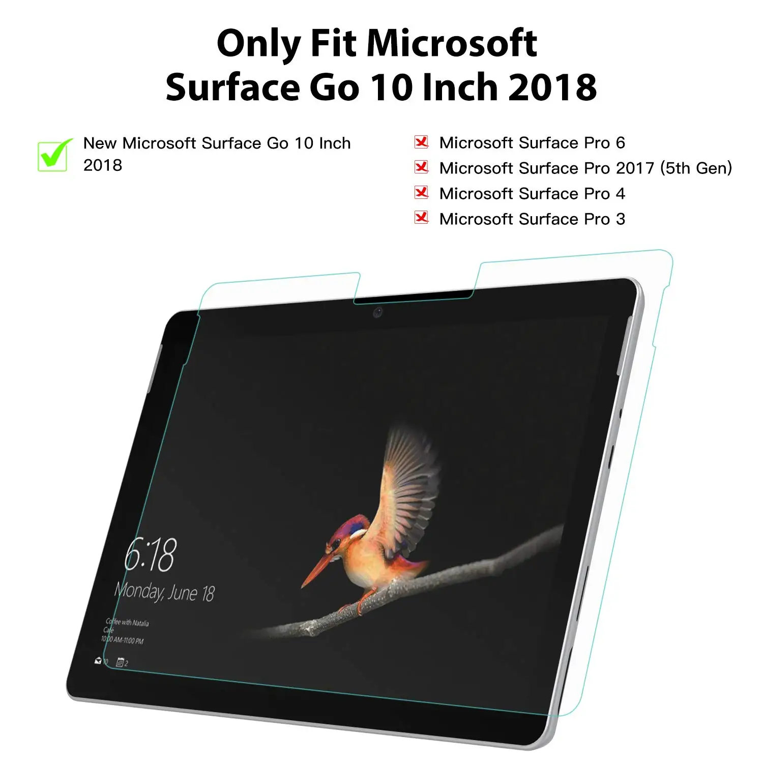 Защита экрана из закаленного стекла от царапин для microsoft Surface Go 1" Защитная пленка для планшета Surface Go 10"