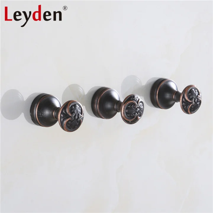Leyden черный ORB винтажные крючки для халатов круглый подвесной крючок настенный крючок для одежды медные металлические крючки для пальто аксессуары для ванной комнаты