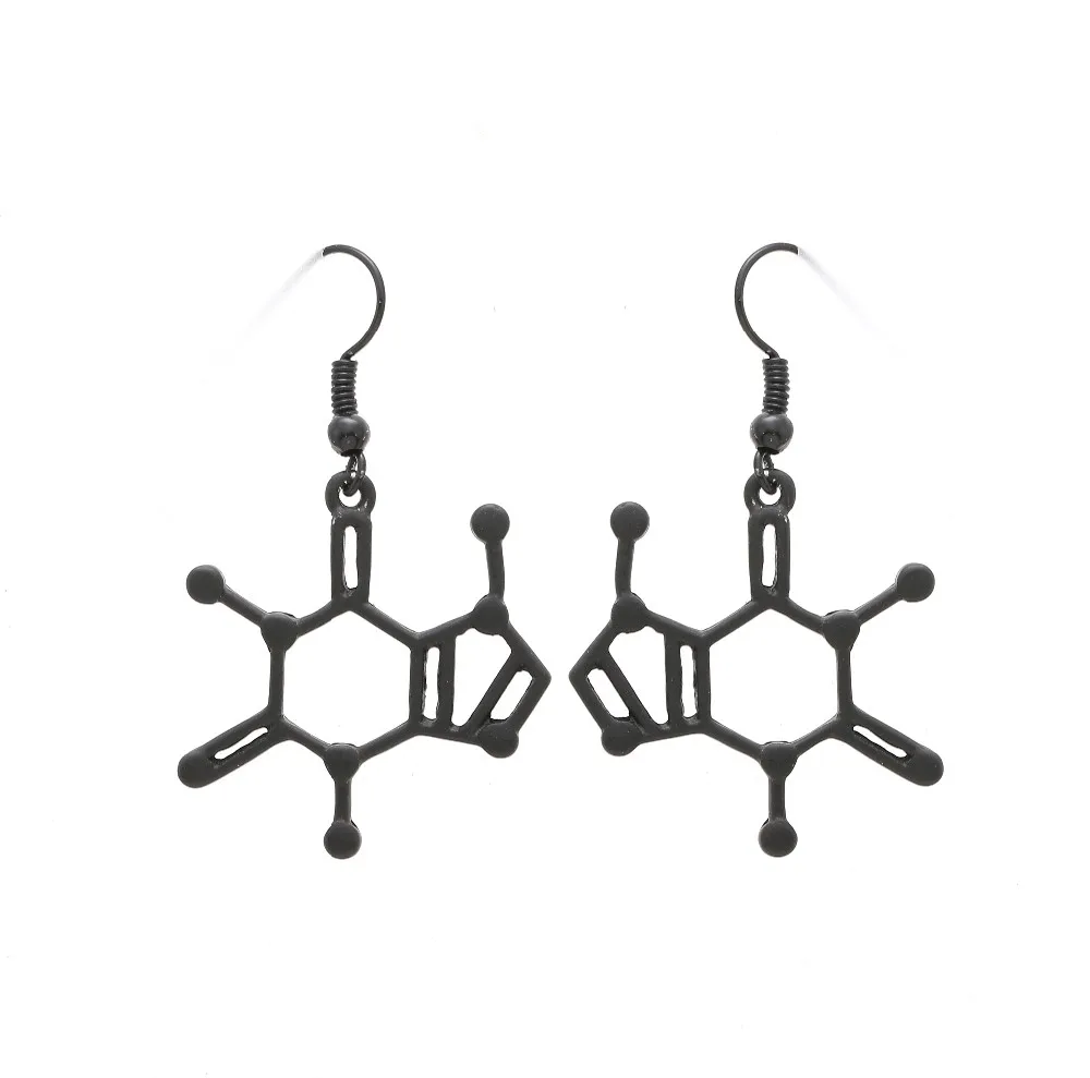 Длинные модные серьги женские новые химические Theobromine молекулы структура
