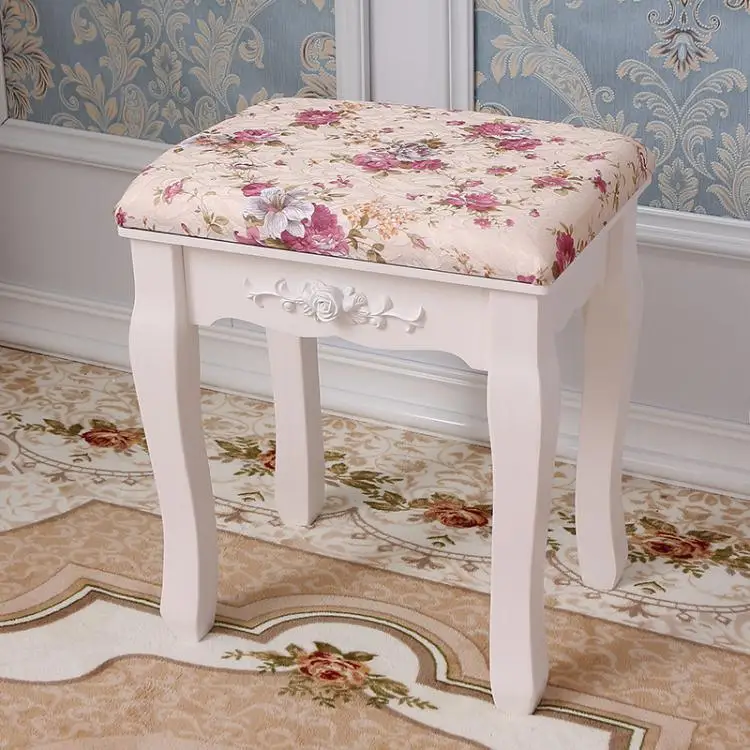 Wood Dressing Table Stool Makeup Bench Pad Cushioned Chair Piano Seat Bedroom Coffee Table Sofa Bench Shoe Bench Dining Chair - Цвет: Color 2