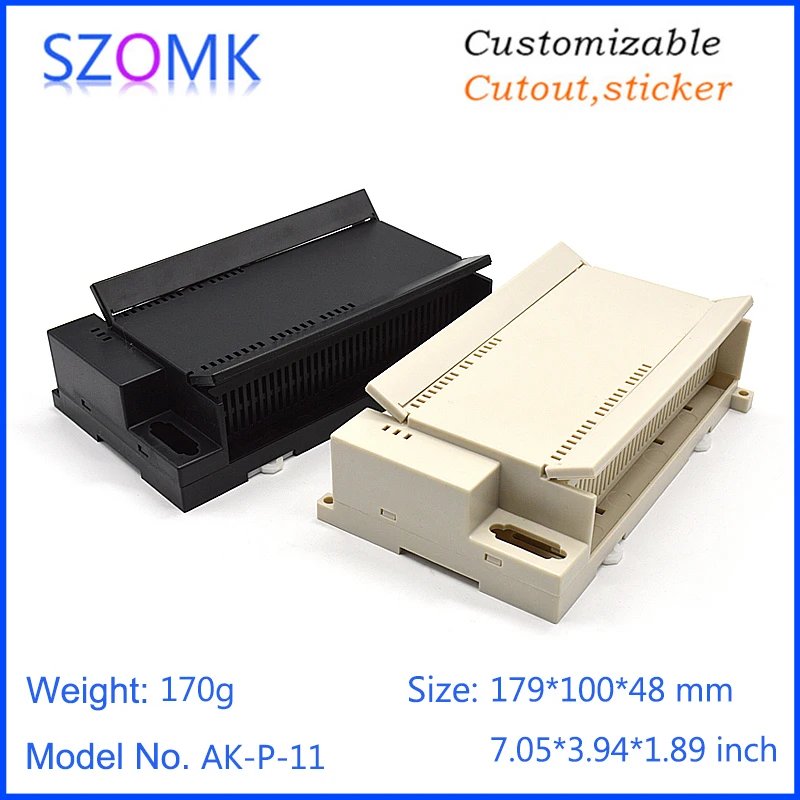 plastic din rail enclosure box junction housing abs control enclosure szomk din boxes power supply distribution box housing case (12)