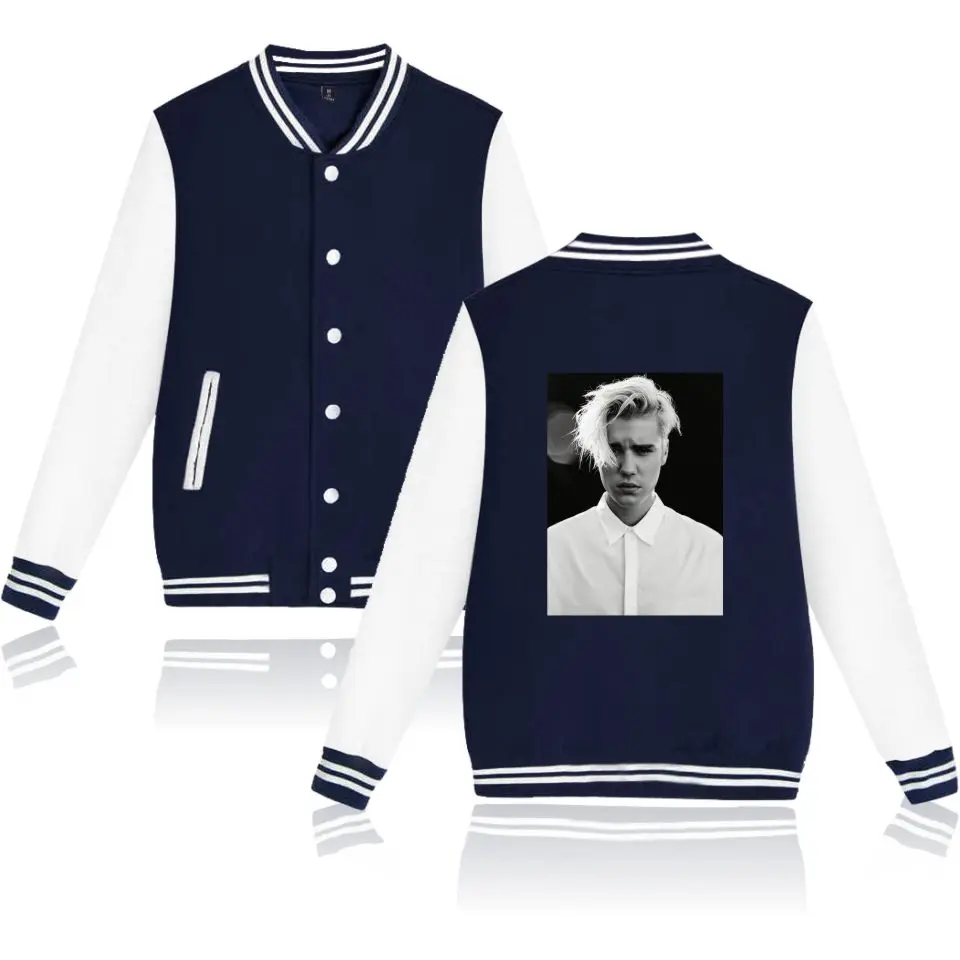Hip Hop Baseball Uniform Justin Bieber Purpose Tour Fashion Jacket Men/Women Plus Size Jackets Hoodies Harajuku Sweatshirt