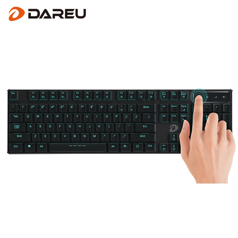 

Dareu EK820 Ultra-thin 104key Backlight Gaming Mechanical Keyboard Anti-ghosting Ice Blue Lighting Wired English Keyboard For PC