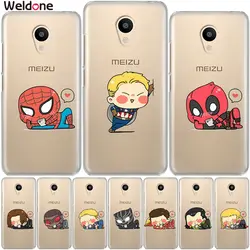 С принтами "Marvel", "Мстители", чехол для Meizu M5S M3s M5C M5S M5 M3 M5 M6 Примечание Pro6 U10 U20 фильма «Дэдпул»; рубашки с принтом Железный человек Человек-паук