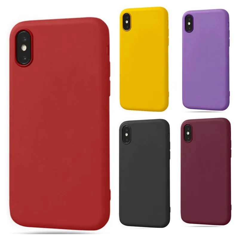 

Matte candy color Cover For iphone 6s 7 plus 8 case White Coque For Apple Iphone 5 5S se 8 plus xs xs max xr iphone accessories