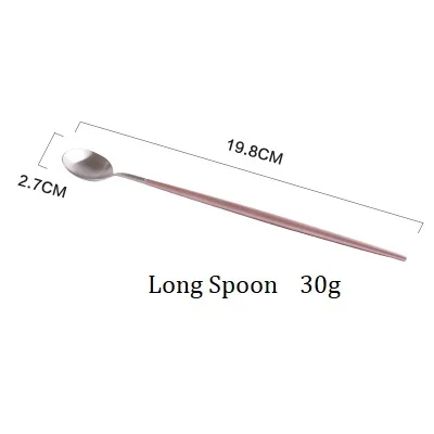 Японские западные металлические палочки для еды из нержавеющей стали ложка бытовой нож для стейка вилка для фруктов десертная кофейная ложка - Цвет: Long Spoon