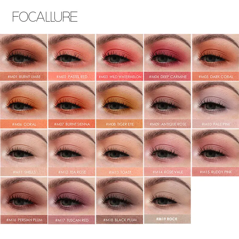 Focallure Matte тени для век одноцветные высокопигментированные голографические оттенки водонепроницаемые тени для век