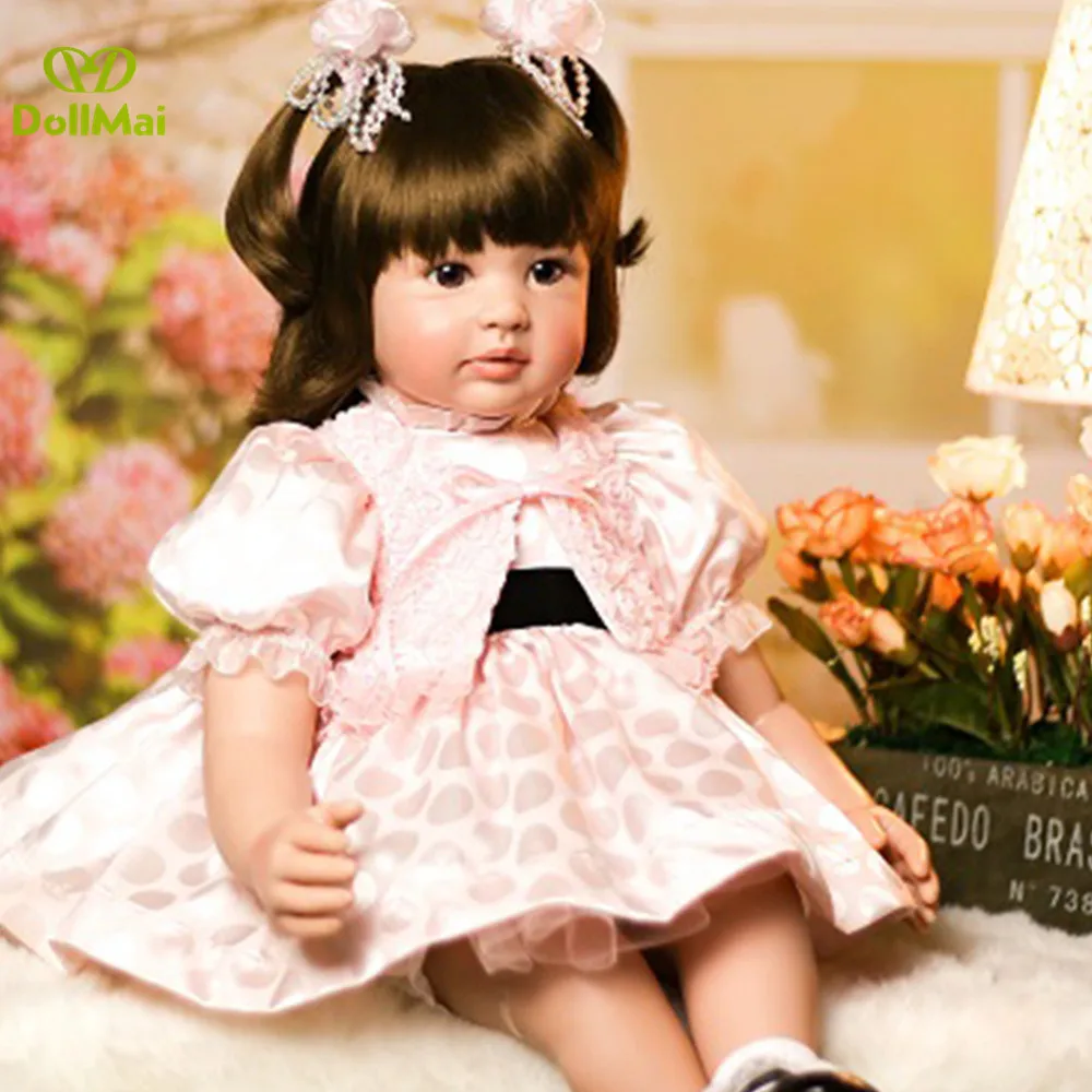 60cm Silicone Reborn Baby Doll Toys 24 inch Vinyl Princess Girl Reborn Toddler Babies Dolls child Birthday Gift Present bonecas