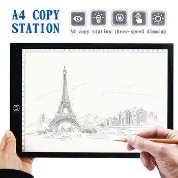 

A4 Drawing Tablet Pad USB LED Light Tracing Board Ultra-Thin Portable Electronic Acrylic Box Tracer Animation Sketching