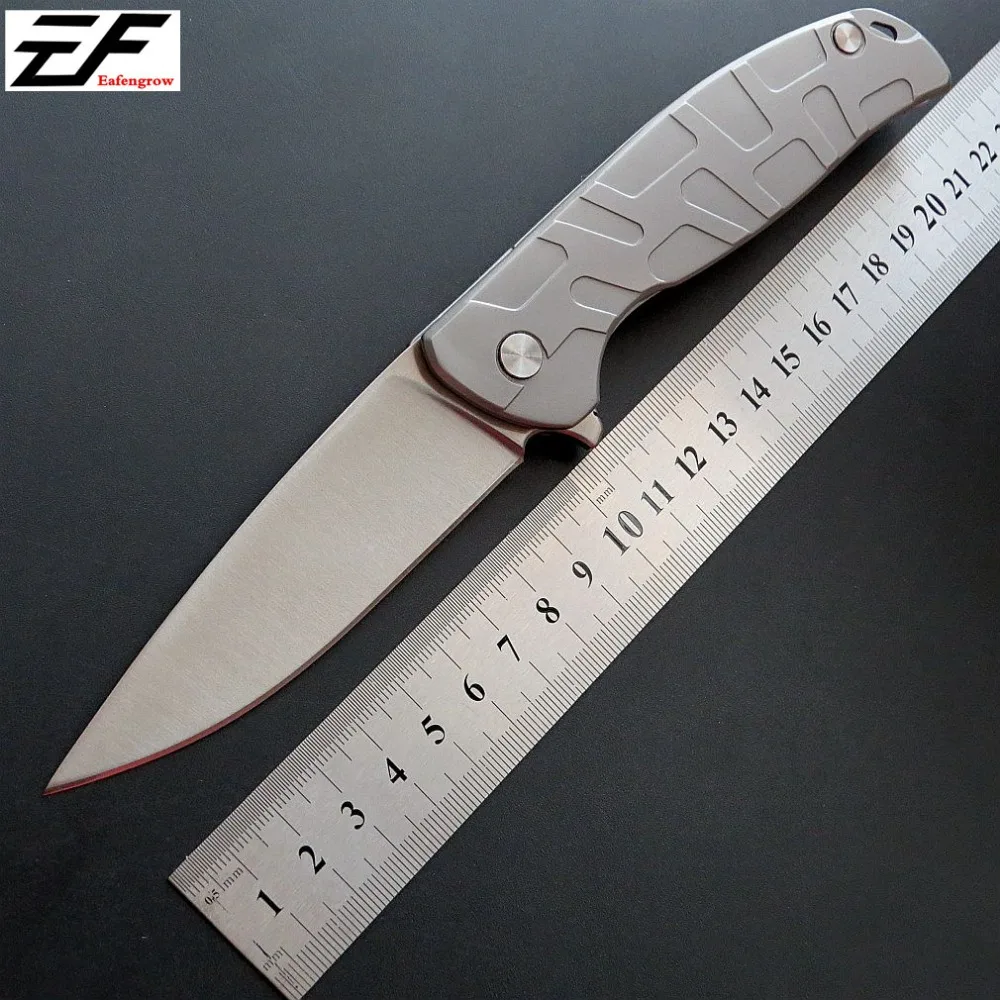

Eafengrow F95 Folding Blade Knife Outdoor Pocket Knives with 440C Steel Blade and Steel Handle EDC Camping Tools
