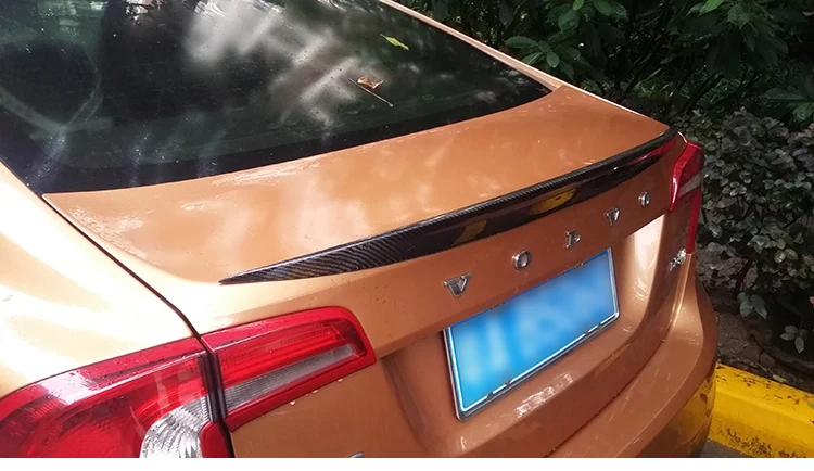 Для Volvo S60 углеродного волокна задний спойлер багажник крыло S60 спойлер