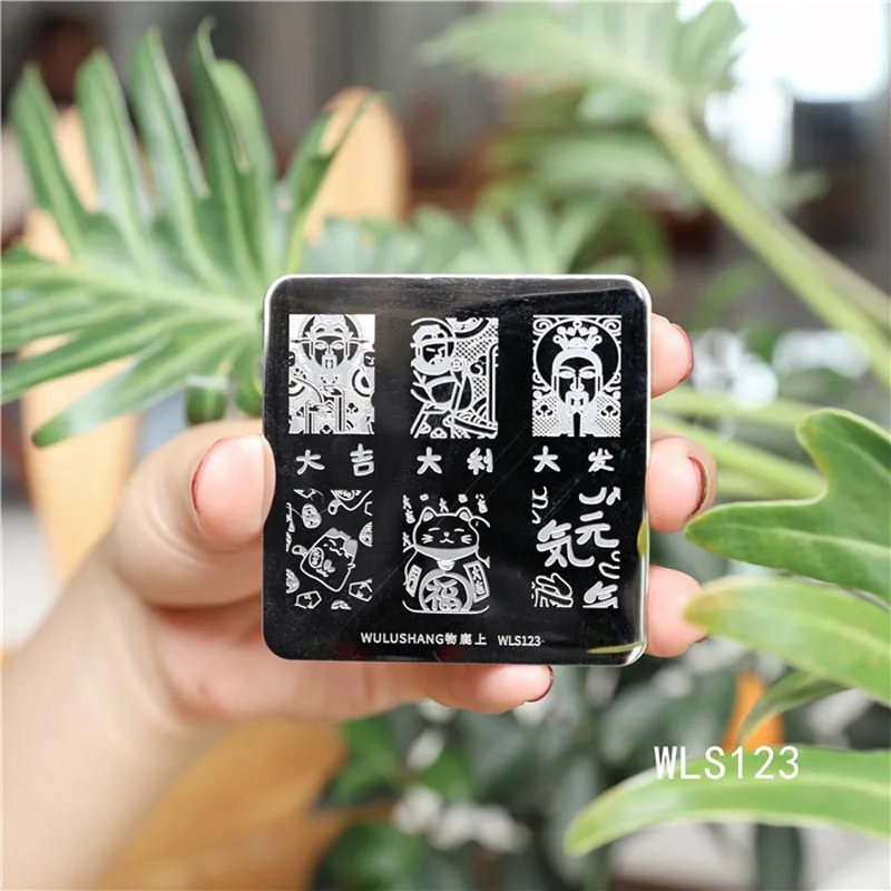 Ногтей шаблон DIY печать изображения пластина прямоугольник ногтевых пластин, тиснение животного завод цветочный узор штамповка шаблона трафарет Инструменты - Цвет: WLS123