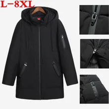 Большие размеры 8XL7XL Мужская зимняя теплая парка армейская зеленая качественная куртка мужская повседневная свободная Мужская спортивная куртка мужская длинная куртка