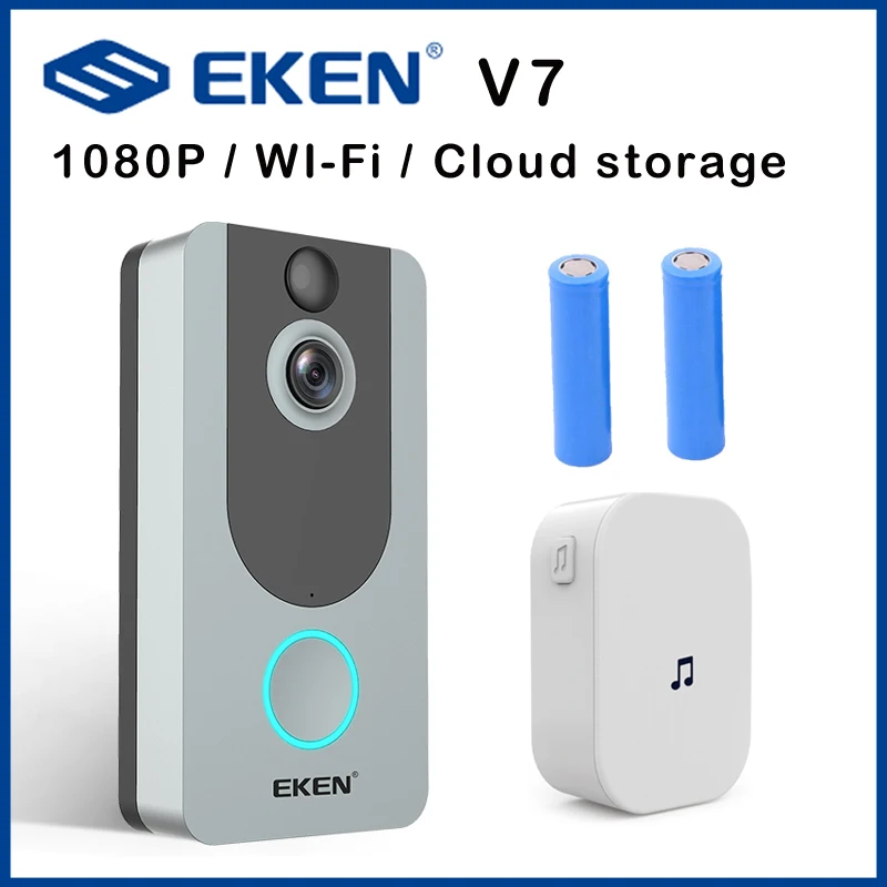 Eken V7 дверной звонок, камера 1080 P беспроводной дверной Звонок IP Smart Беспроводной безопасности ели обнаружения движения сигнализации Cloud storage