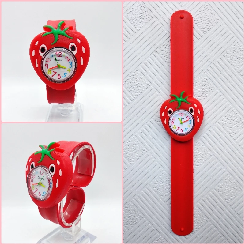 Wholesale hot sale Children's Watches Cartoon Strawberry Kids Watch Tape patted table Clock Quartz Wristwatches Girls Boys Gift Wholesale hot sale Children's Watches Cartoon Strawberry Kids Watch Tape patted table Clock Quartz Wristwatches Girls Boys Gift