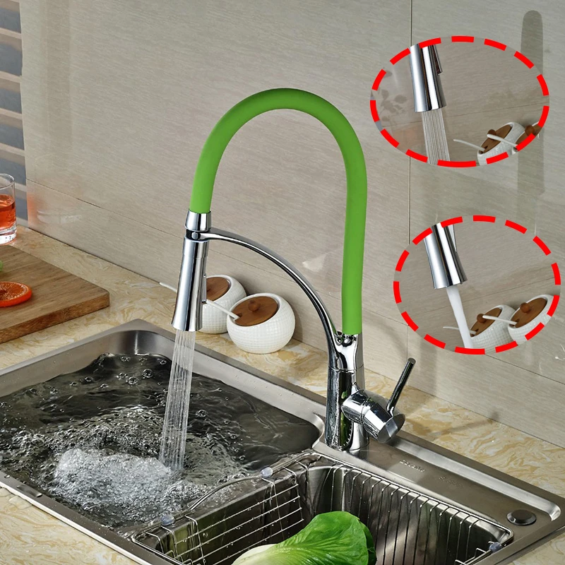 Single-Handle-Chrome-Green-Kitchen-Sink-Faucet-Two-Spout-Functions-Swivel-Hot-and-Cold-Vessel-Sink (5)