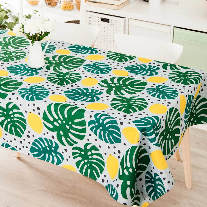 Скатерть льняная в стиле ретро с изображением растений|linen tablecloth|tablecloth patterntable linens