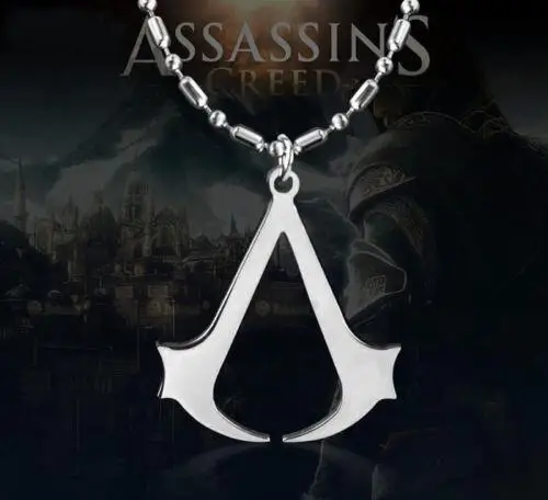 Ожерелье Assassins Creed, Эцио, косплей, серебряное ожерелье с подвеской из сплава, ожерелье с подвеской из нержавеющей стали для мужчин и женщин