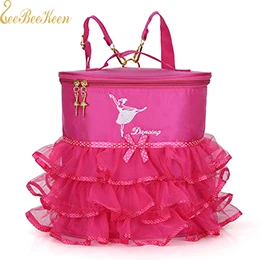 Дети Балетные костюмы сумка для дискотеки s двойного назначения рюкзак/сумка Холст балетные костюмы сумка для дискотеки для обувь девочек танцы - Цвет: rose Gold buckle