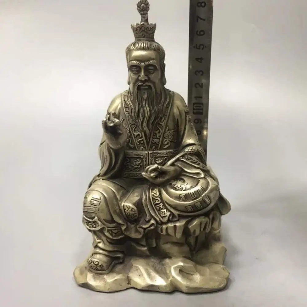 

China Tibet Silver Ancient Taoist master Statue - Lord Lao Zi metal crafts home decoration