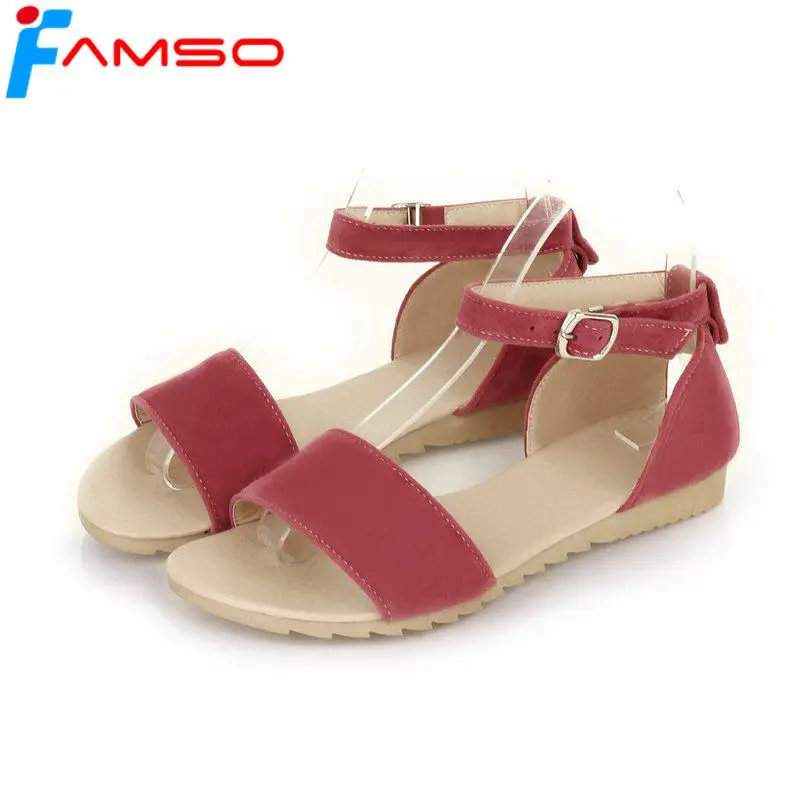 

FAMSO Size34-43 2019 New Women Sandals black red Summer Flip Flops Europe Hot Women's Wear platforms Flats Sandals FS61