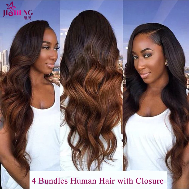 7A Best Hot Ombre Brazilian Body Wave With Closure 4 Bundles With Closure 1b 30 Honey Blonde Ombre Brazilian Hair With Closure