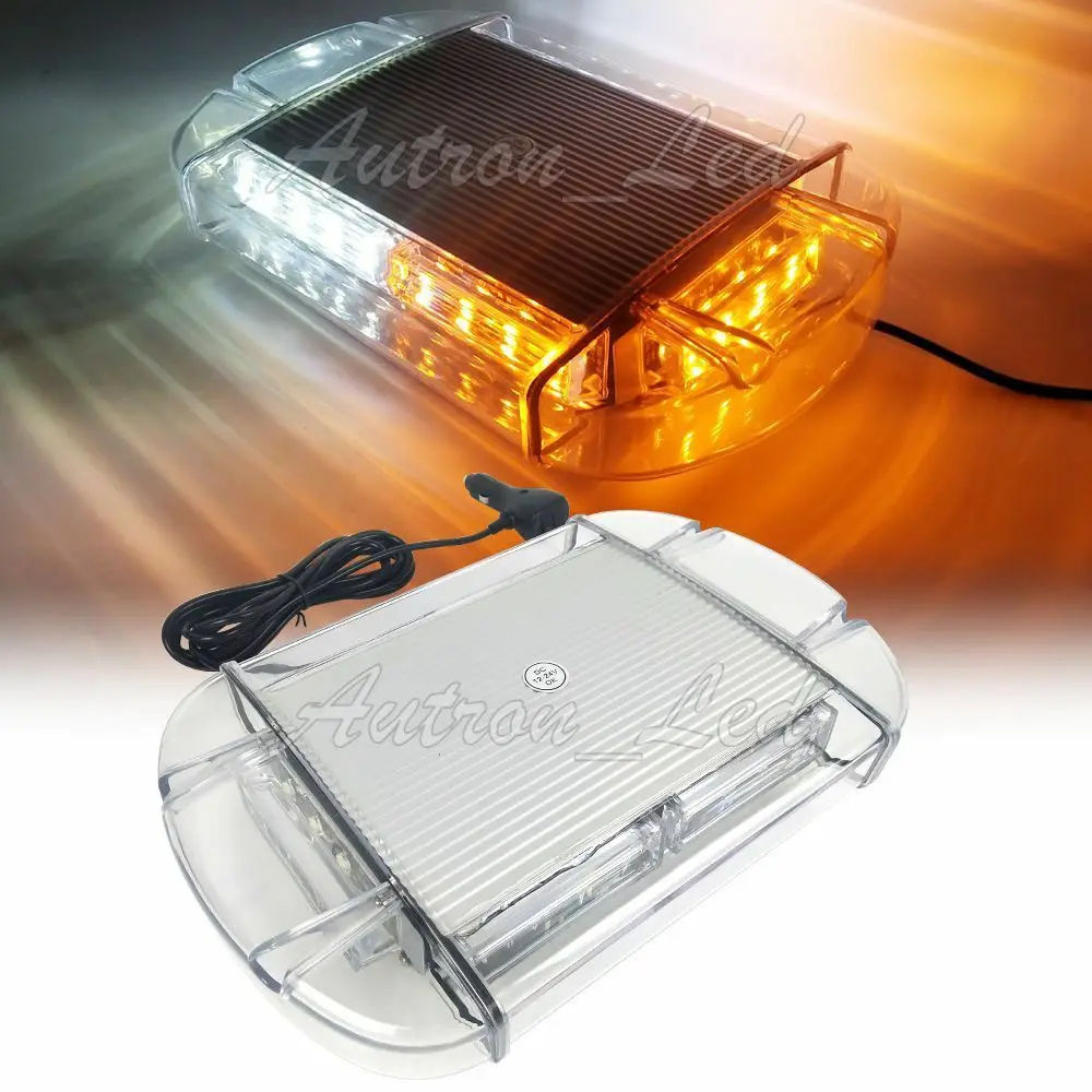

13 Inch 24W LED Strobe Lights Warning Emergency Beacon Roof Top Mini Flash Amber