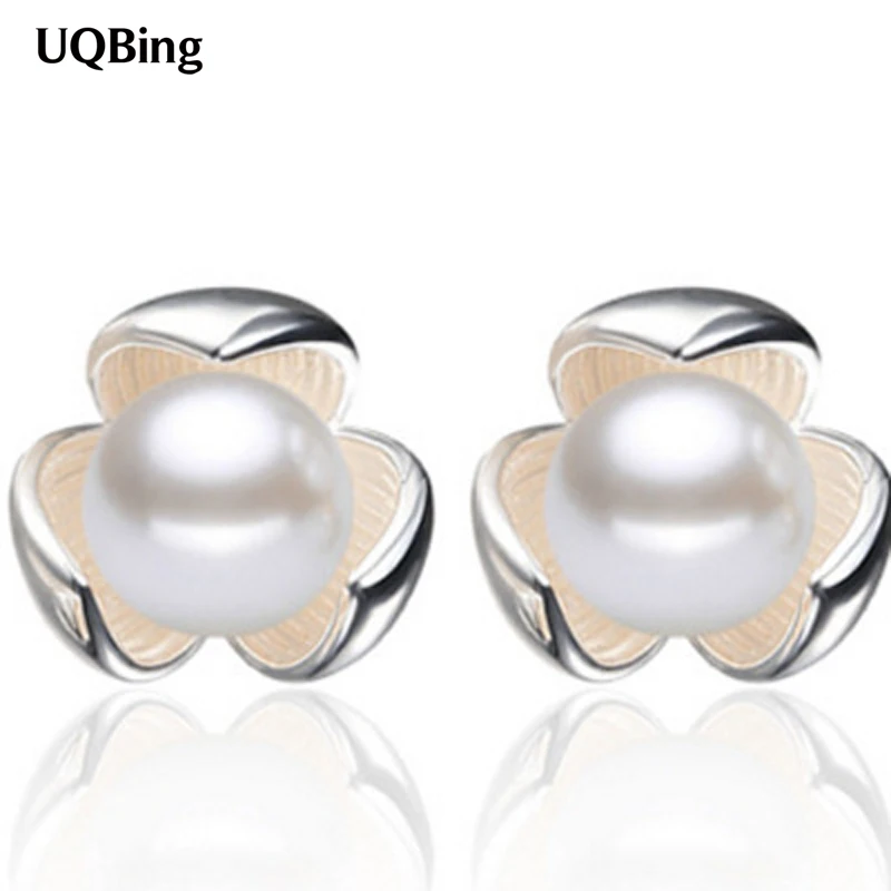 Дизайн, серьги с клеверным жемчугом, 925 пробы, серебряные серьги-гвоздики для женщин, ювелирные изделия,, Brincos