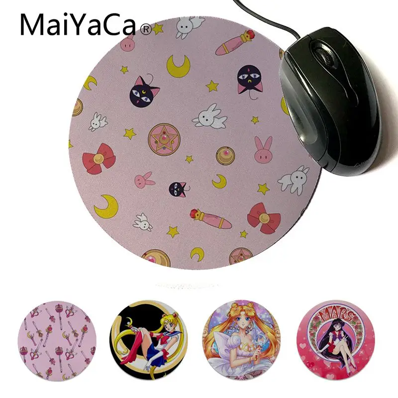 

MaiYaCa Non Slip PC Sailor Moon anime girl Gamer Speed Mice Retail Small Rubber Custom Design Gaming Computer Round Mouse pads