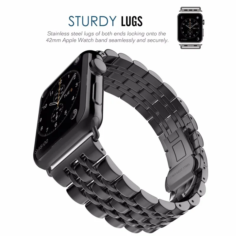 Ремешок для apple watch band 44 мм 40 мм apple watch 4 5 iwatch band 42 мм/38 мм correa из нержавеющей стали pulseira Butterfly ремешок для часов