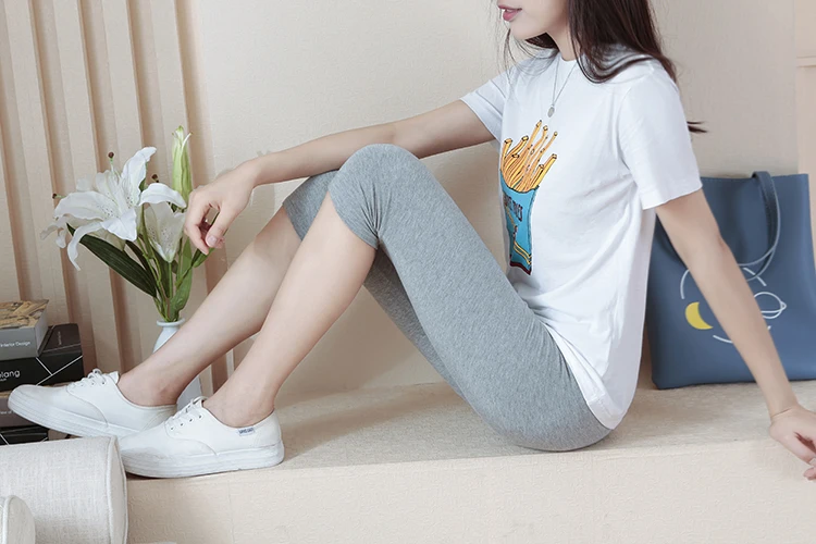 Fina para Mulheres Modal Verão Sete Pontos Leggings Seção Trabalho Desgaste Fino Respirável Confortável Casa Casuais 2021 4 fina das mulheres trabalho desgaste Fino respirável