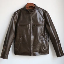 Супер качество лошадиная куртка. Японский стиль. Куртки из натуральной кожи. Винтажное классическое мужское облегающее пальто. Распродажа