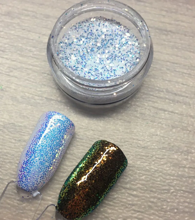 3 boxes Pixel Effect Nail Glitters Mermaid 3 Colors Glitter Sequins Iridescent Nail Sparkle Manicure Makeup Nail Art Decoration