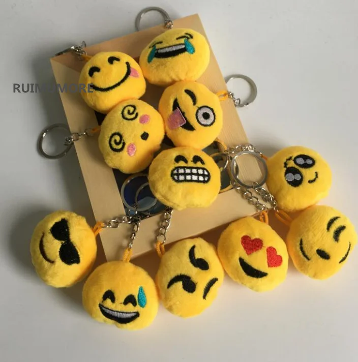 

1piece design in random, mini 3CM Approx. cute Emoji plush Stuffed Toy , key ring chain Plush Gift Plush Toys
