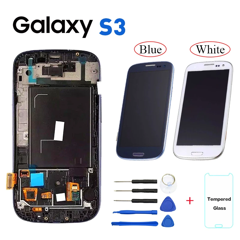 Amoled для samsung S3 i9300 lcd сенсорный дисплей с рамкой совместимый Galaxy lcd|Экраны