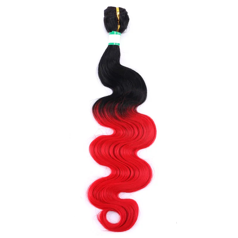 Reyna Высокая температура волокна тела волна синтетических волос общий вес 70 грамм/шт волос для женщин - Цвет: T1B/красный