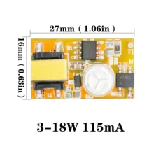 Светодиодный драйвер 3-18 Вт, 220 В, источник питания, постоянный ток, мА/мА, автоматический контроль напряжения, светодиодный трансформатор