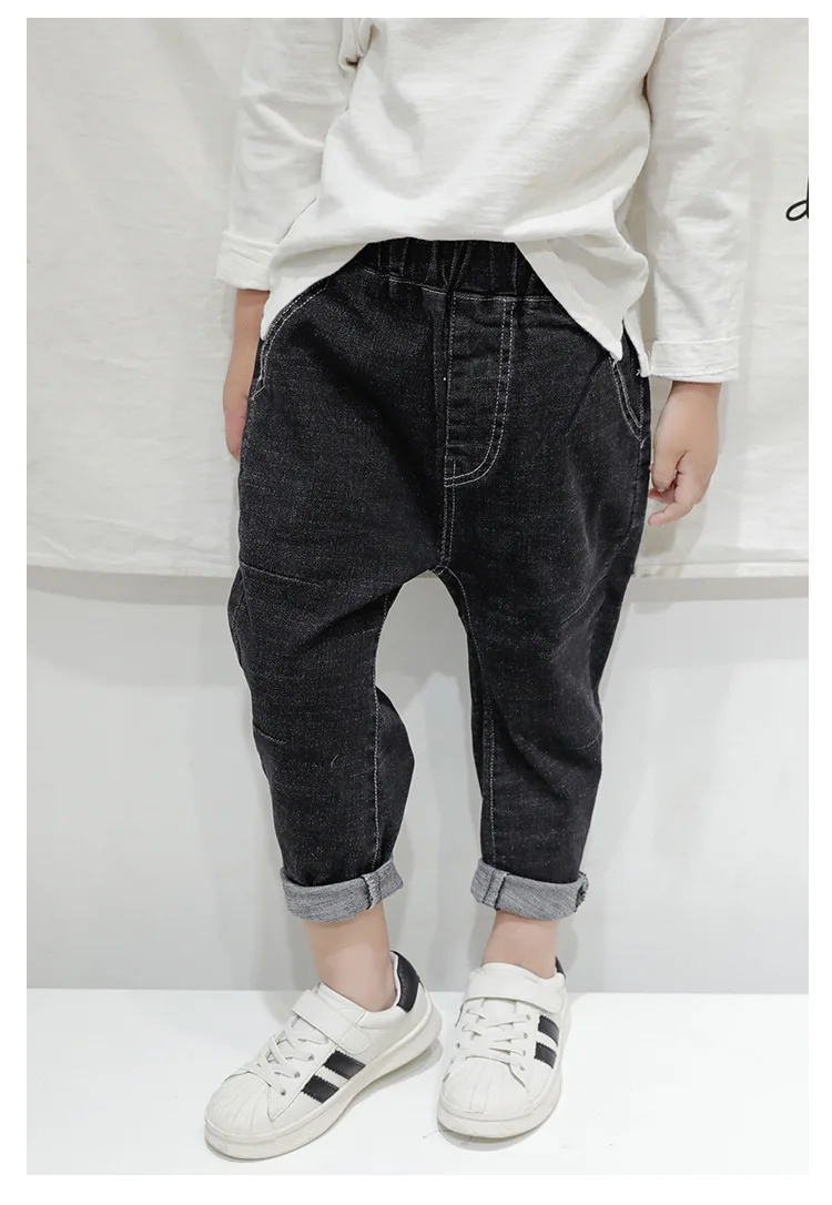 Осенне-зимние штаны для маленьких мальчиков, повседневные вельветовые детские джинсы с эластичной резинкой на талии, брюки для мальчиков с буквенным принтом и карманами, брюки для малышей 3-7 лет