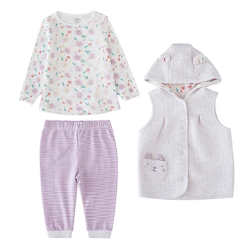 

2019 New 3pcs/lot Baby Set Infant Baby Girls Spring Autumn Clothes Long Sleeves Bodysuit Baby CLothing