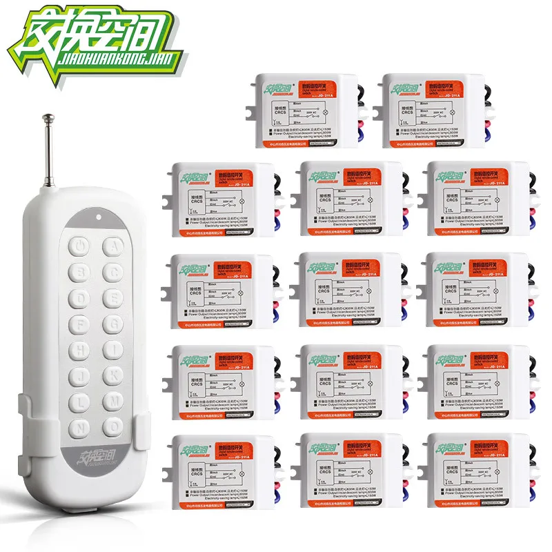 

JD211A1N14 With 14 Receivers 14 Ch RF Wireless Remote Control Switch 220V 110V Remote control
