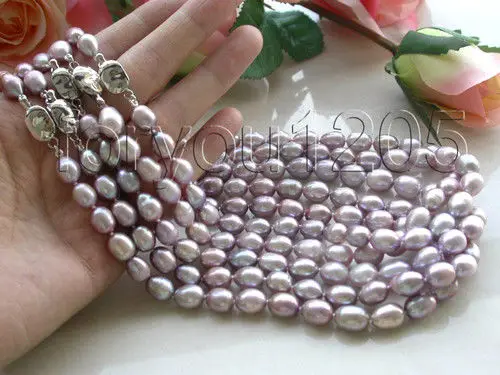 

>>> >>Wholesale 5str Natural 13mm Purple Rice Pearl Necklace