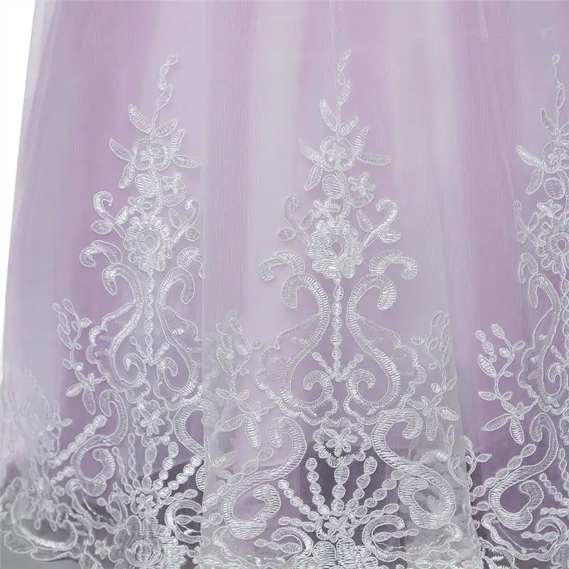 Летнее платье для девочек детское кружевное платье принцессы для девочек; одежда для подружки невесты; одежда для торжеств детское платье-пачка с фатиновой юбкой, платье Вечерние свадебное платье для девочек