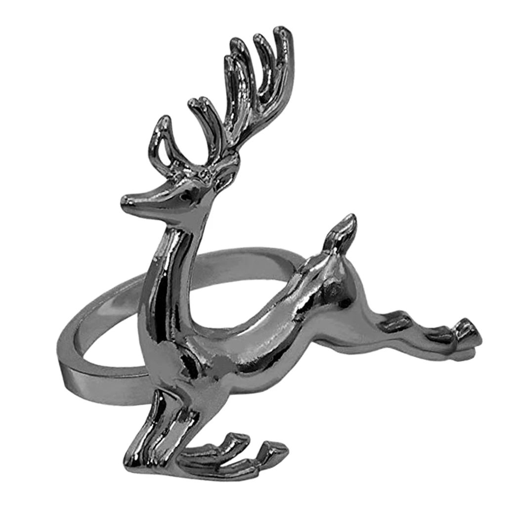 Zinc Alloy Elk Deer Design Napkin Rings Holders for Dinners Parties Dinner Table Decoration